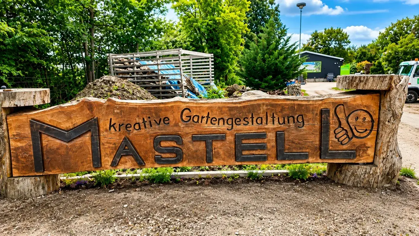 Geschnitztes Firmenschild